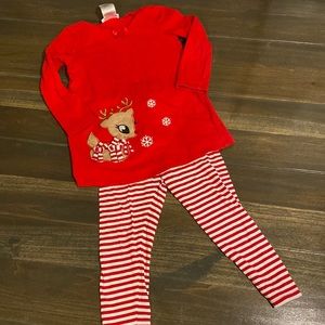 Toddler Girls Christmas Reindeer Pajamas